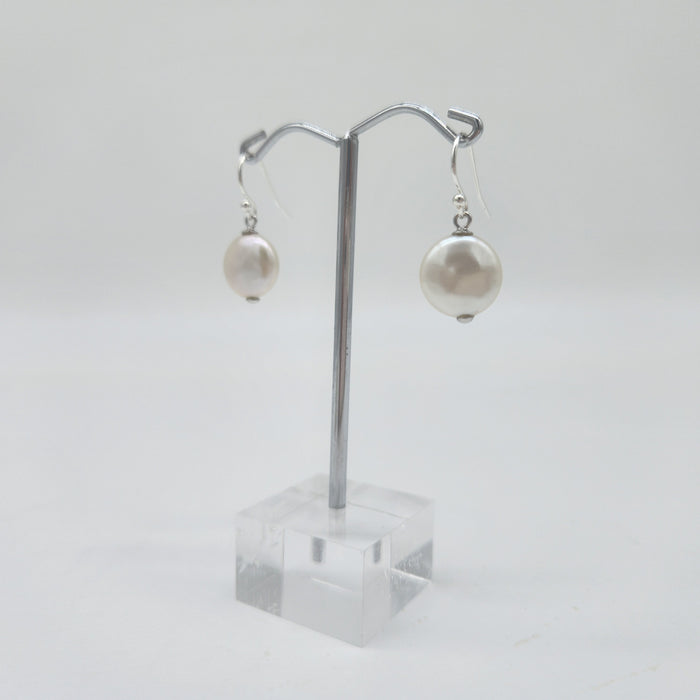 STERLING SILVER SHEPHERD HOOKS WITH COIN PEARLS