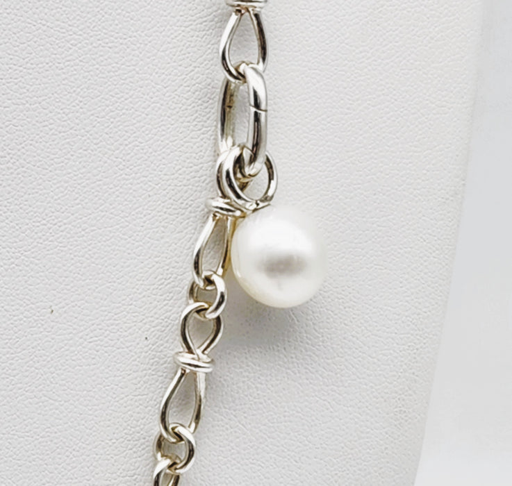 STERLING SILVER FANCY CHAIN WITH BROOME PEARLS