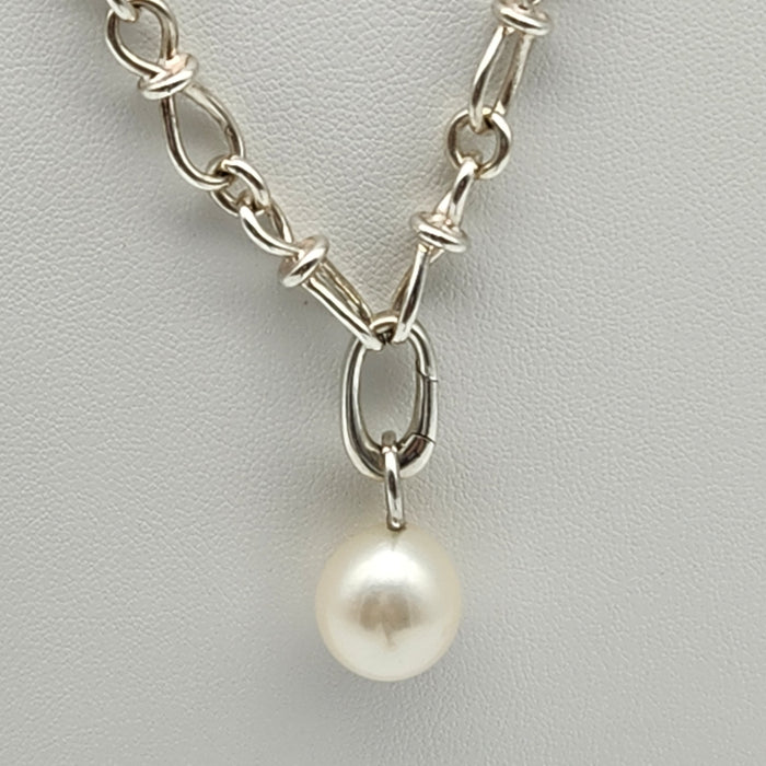 STERLING SILVER FANCY CHAIN WITH BROOME PEARLS