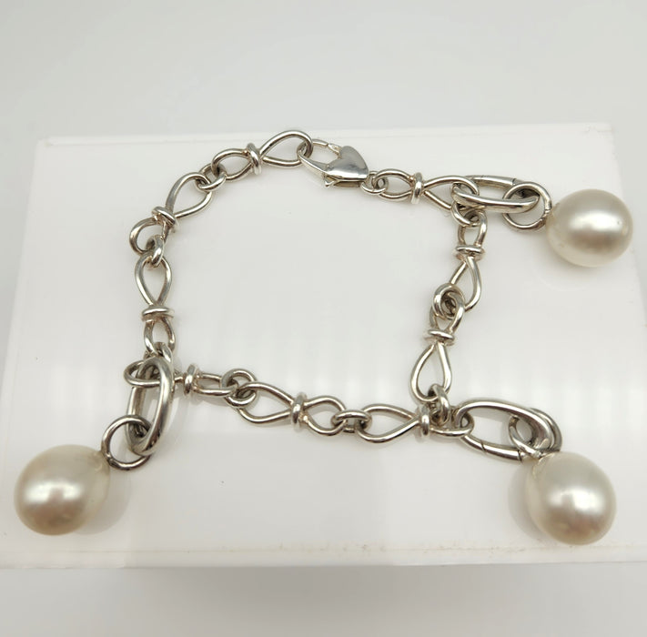 STERLING SILVER FANCY CHAIN WITH BROOME PEARLS