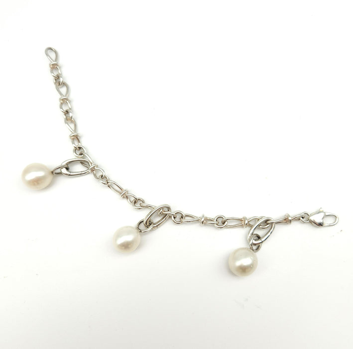 STERLING SILVER FANCY CHAIN WITH BROOME PEARLS