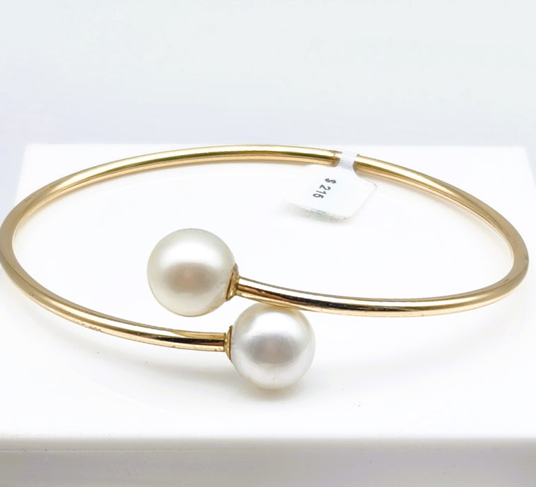 14/20 GOLD FILLED WRAP BANGLE WITH ROUND PEARLS