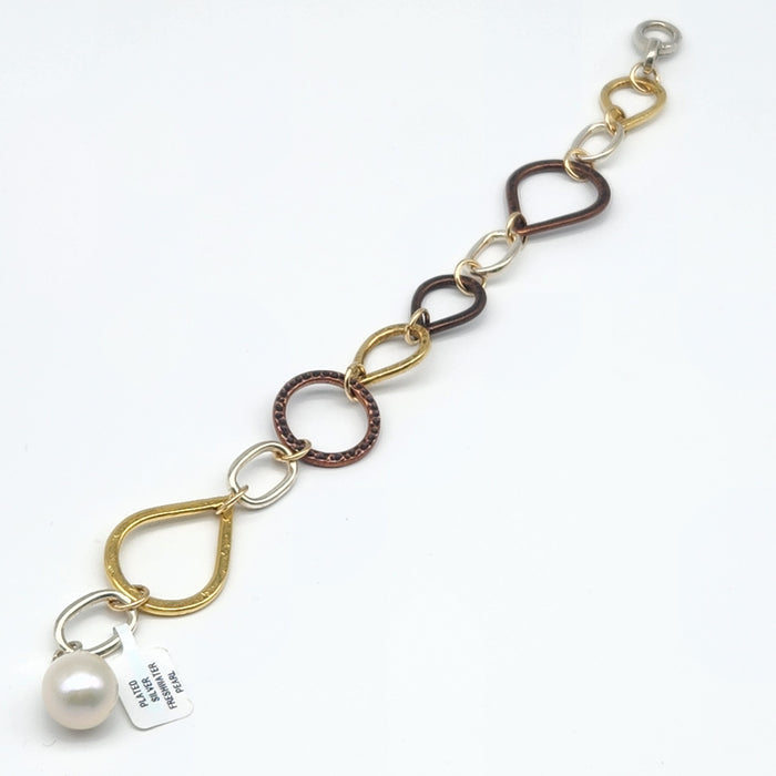 MODERNA MIXED MEDIA BRACELET WITH PEARL