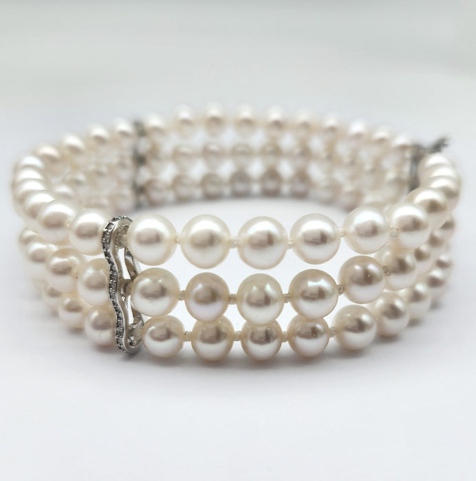 PEARL PRINCESS TRIPLE ROW BRACELET