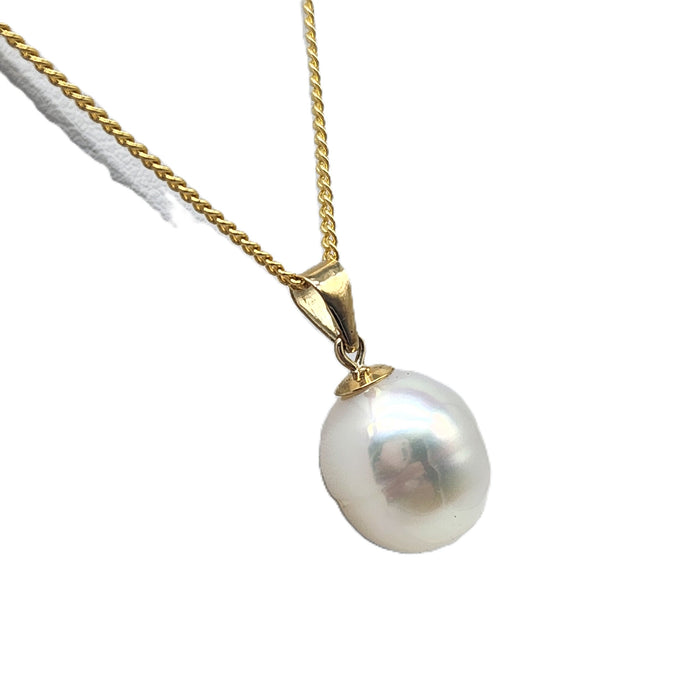 9ct YELLOW GOLD PEARL PENDANT