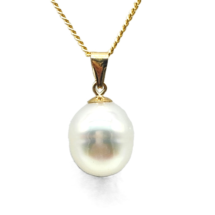 9ct YELLOW GOLD PEARL PENDANT