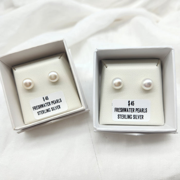 7mm PEARL STUD EARRINGS