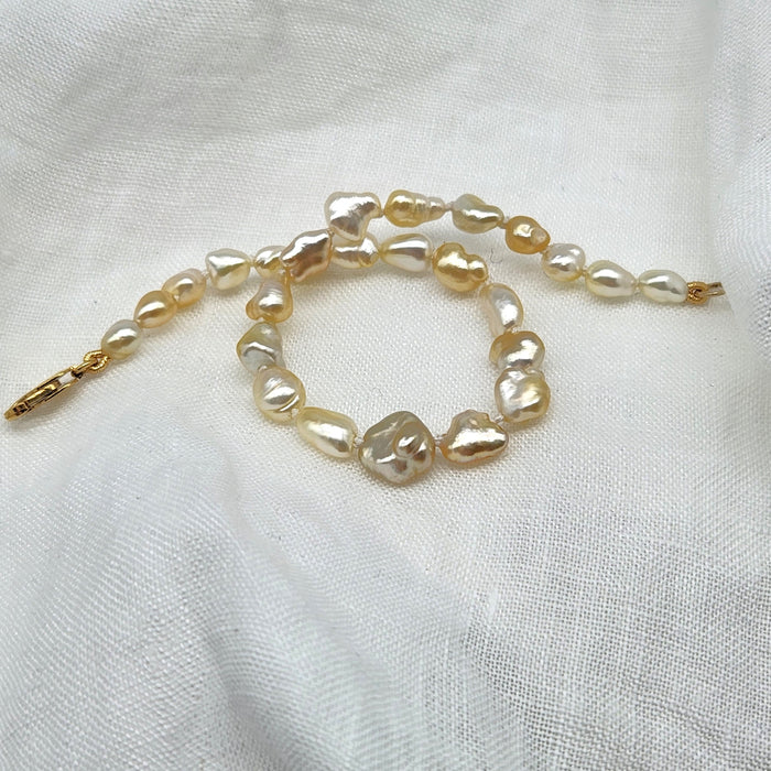 RARE SOUTH SEA KESHI PEARL BRACELET