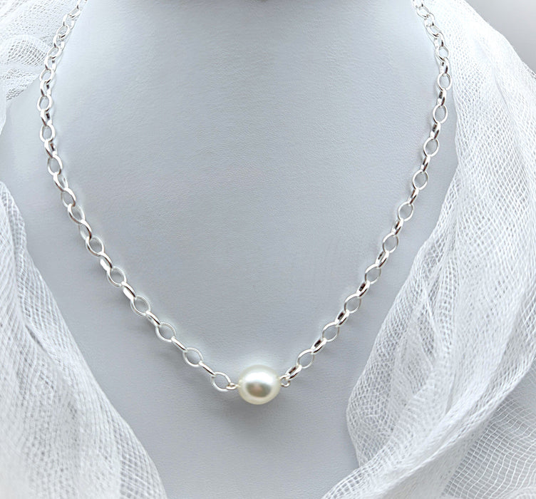 AUSTRALIAN SOUTH SEA OVAL BELCHER CHAIN NECKLACE