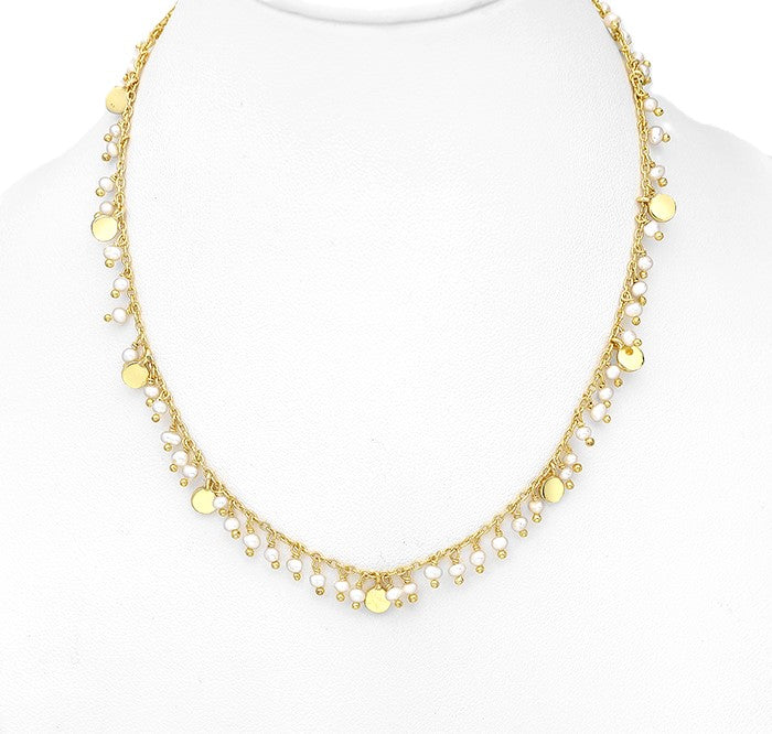 PETITE FRESHWATER PEARL BEADED CHAIN NECKLACE
