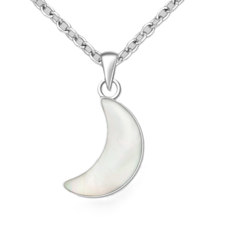 MOTHER OF PEARL CRESCENT MOON PENDANT