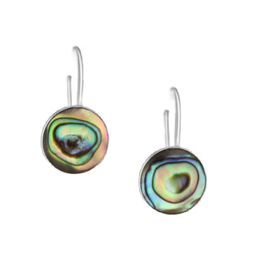 ABALONE SHELL ROUND HOOK EARRINGS
