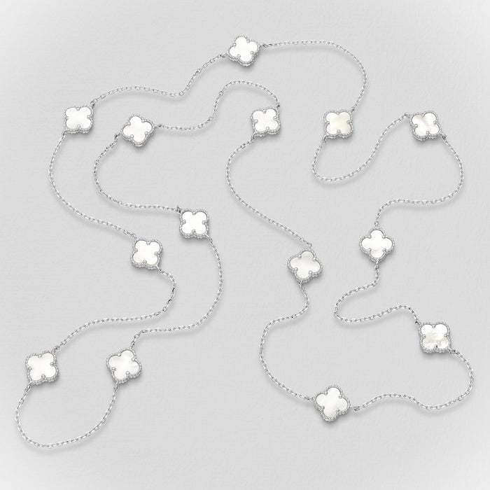 MOTHER OF PEARL CLOVER CHAIN NECKLACE
