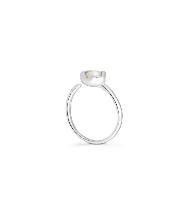 STERLING SILVER ADJUSTABLE PEARL RING